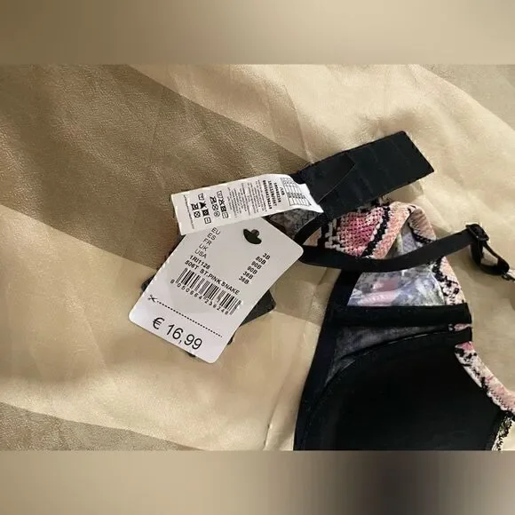 TEZENIS Bra WIEN Pink Snake 3B 80B 36B 1RI1128 New With Tags - Picture 7 of 7